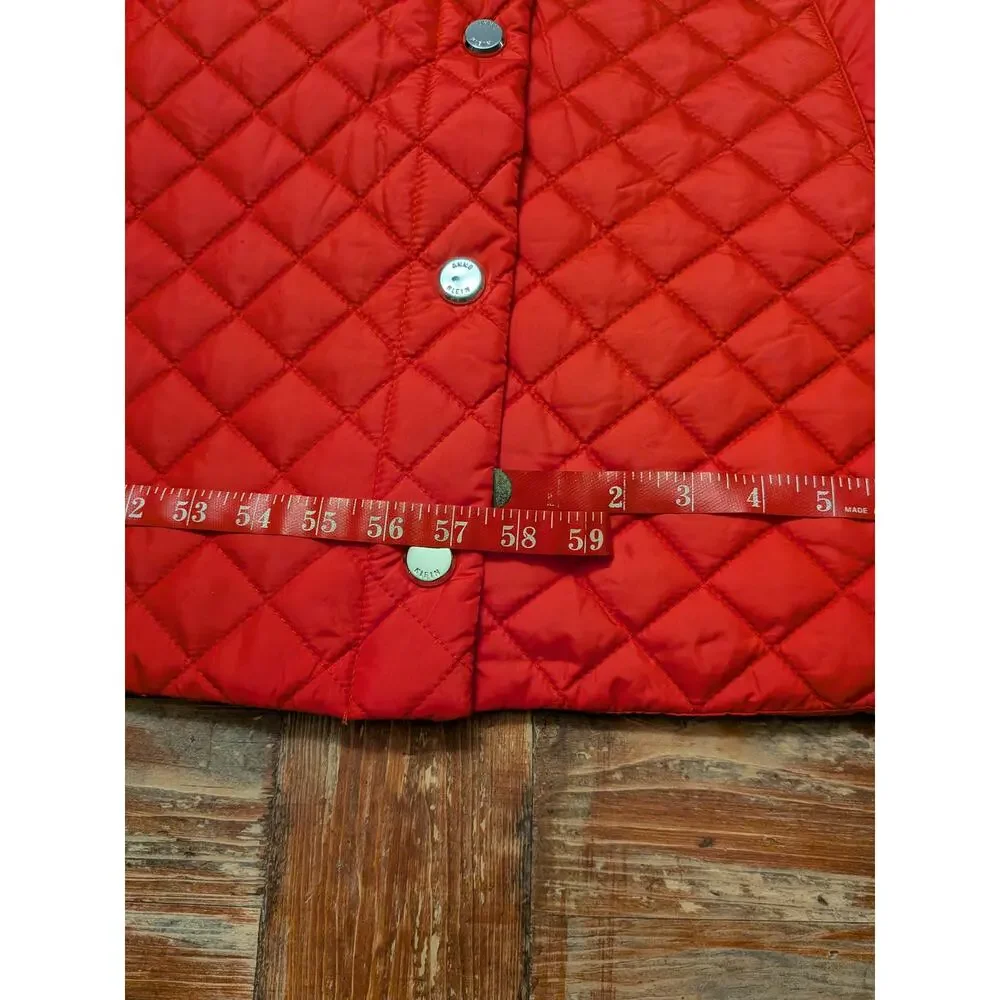 Anne Klein Ladies Midweight Quilted Jacket Metal Snap Front Closure